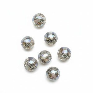 kralen voor op de pen, Kroon kraal zilver