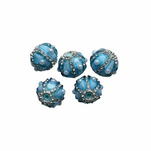 Rhinestone Parel Kraal Blauw