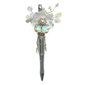 Moonflower Mist, witte en AB-Glans bloemenpen, cadeau voor haar