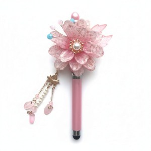 Rosy Bloom Luxe, roze stylus bloemenpen, cadeau voor haar