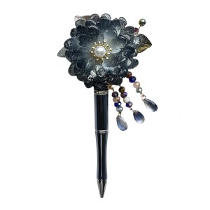 Stellar Bloom, navy blue bloemenpen, cadeau voor haar