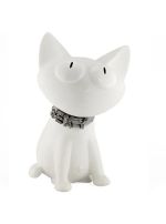 Dhink Spaarpot Silly kat met halsband Wit