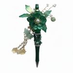 Emerald Petal, groene bloemenpen, cadeau voor haar