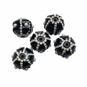 Rhinestone Parel Kraal Zwart