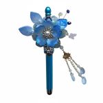 Blue Bloom, blauwe stylus pen, bloemenpen, cadeau voor haar