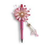Triluna bloom charm, rood roze bloemenpen, cadeau voor haar