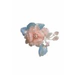 Bloemenkraal roze met blauw by Skattig, diy Fancy Bead, pen topper kraal