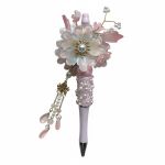 Petal Reverie, roze blauwe bloemenpen, cadeau voor haar