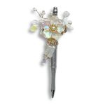 Moonflower Mist, witte en AB-Glans bloemenpen, cadeau voor haar