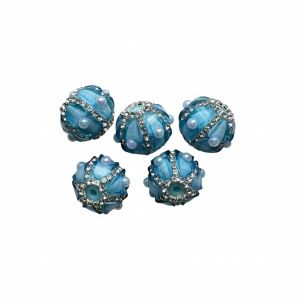 Rhinestone Parel Kraal Blauw