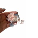 Bloemenkraal roze met blauw by Skattig, diy Fancy Bead, pen topper kraal