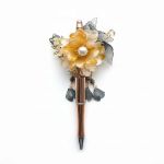 Golden Bloom Luxe, goud gele bloemenpen, cadeau voor haar