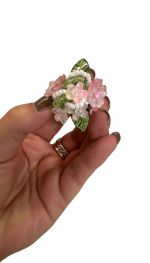 roze met groen bloemenkraal, fancy bead, kralenpen