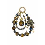 keychain blauw bruin met kroonkraal