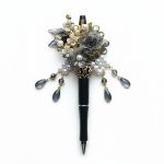 midnight bloom bloemenpen, navy blue bloemenpen, cadeau voor haar