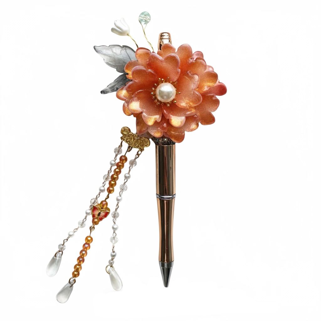 Amber Dusk Bloom bloemenpen, origineel cadeau voor haar