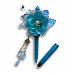 Blue Bloom, blauwe stylus pen, bloemenpen, cadeau voor haar